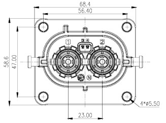 FHV 2-Pin High Current Connector 250A 1000V Waterproof for EV Battery
