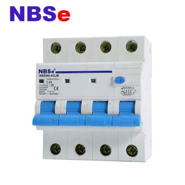 Buy cheap NBSB6-63LM Residual Current Protective Device , RCBO 4 Pole Circuit Breaker from wholesalers