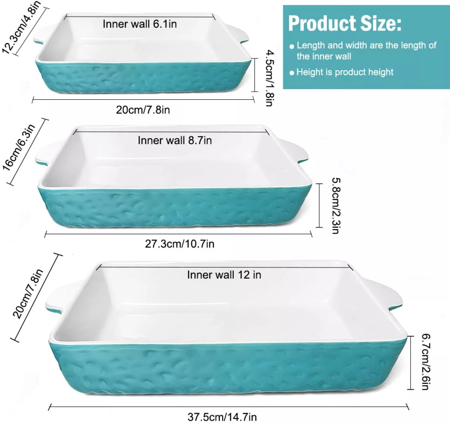 Rectangular Kitchen Ceramic Bakeware Sets Tray With Binaural Multifunctional