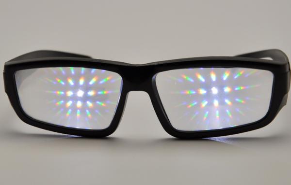 Buy cheap Promotional Plastic Diffraction Grating Film Glasses With Black Frame from wholesalers