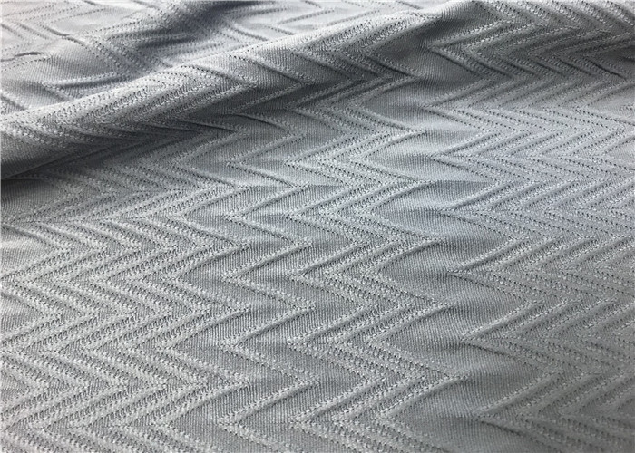 Double Knitted Recycled Swimwear Fabric Textured Ribbed Stripes Fashionable Jacquard
