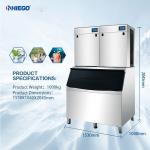 Medium Sized Stainless Steel Ice Cube Manufacturing Machine With 1 Ton / Day