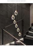Nordic diamond chandelier Luxury Crystal Light New Design Gold staircase