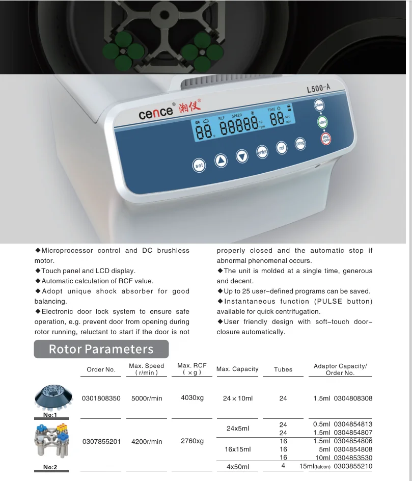 Cence Benchtop Centrifuge Low Speed Centrifuge L420-A