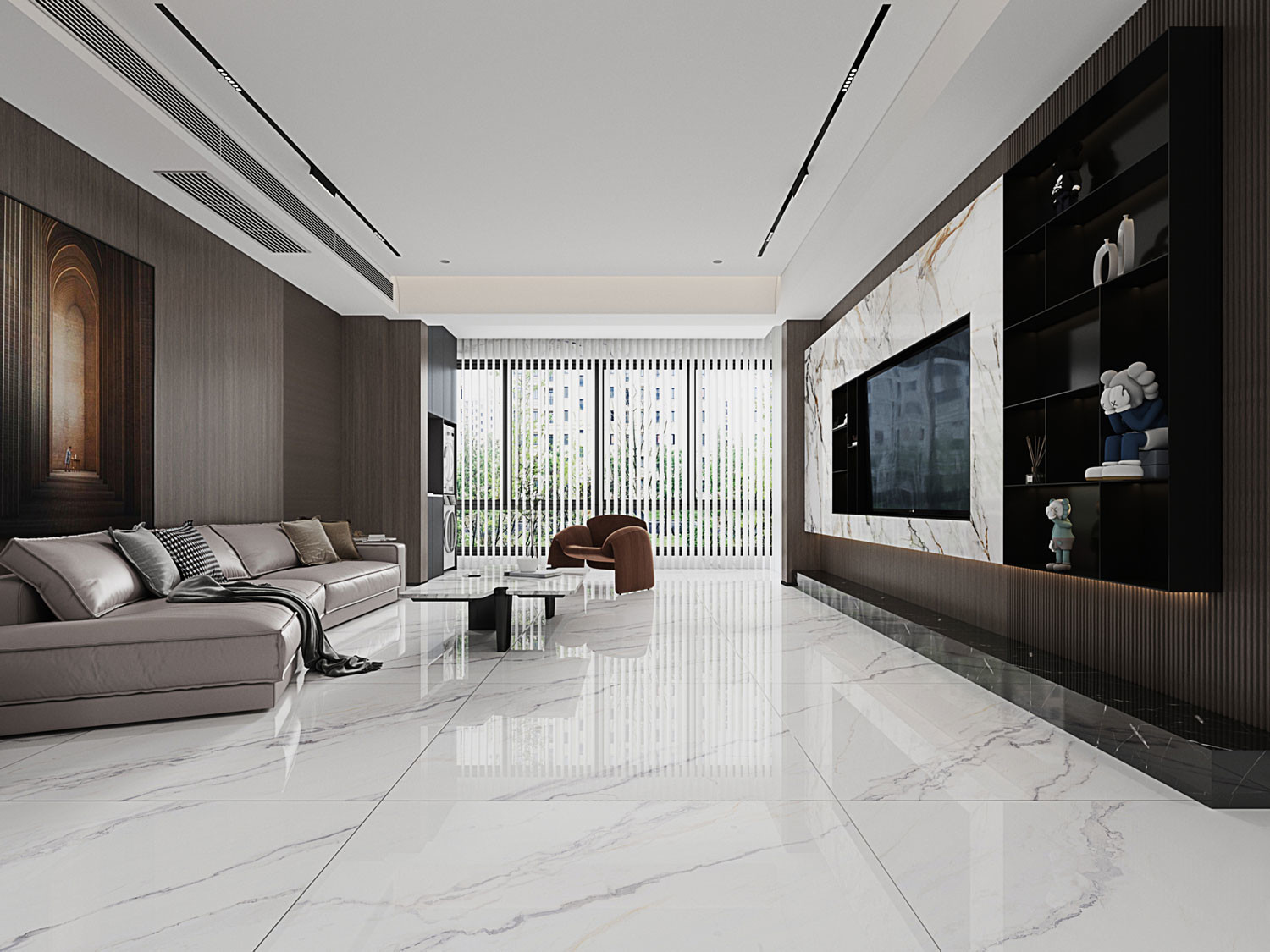 Firebrick White Polished Sintered Stone Slabs 1200x1200mm For Bathroom and Renovation