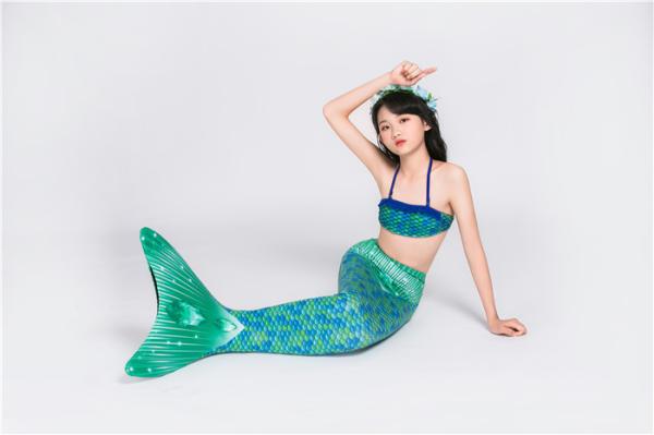 Buy cheap Girls Green Swimmable Mermaid Tails , Mermaid Tail Swimsuit For Kids from wholesalers