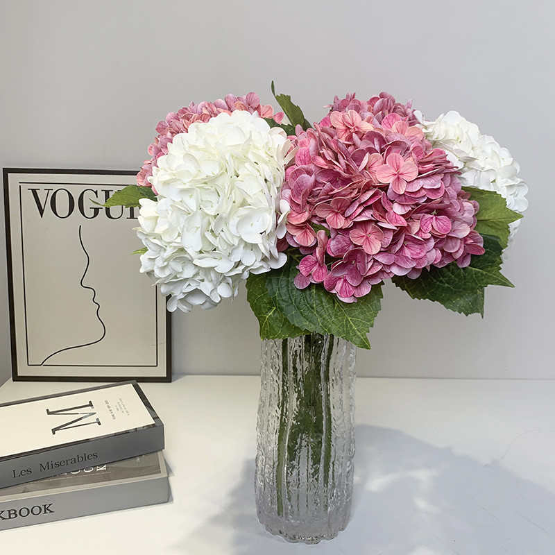 Biomimetic hydrangea flowers, simulated flowers, moisturizing touch, hydrangea bouquets, living room dining table decorations, wedding flower