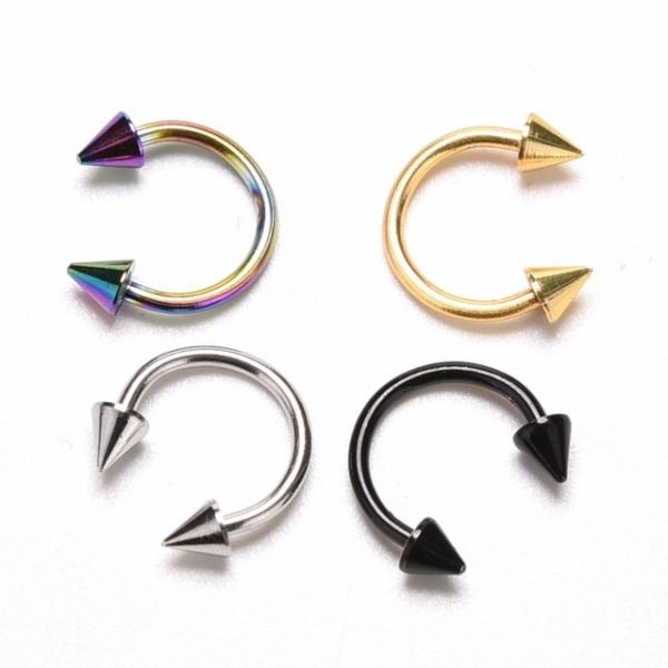 Steel Circular Barbell Nostril Nose Ring Piercing Ball Horseshoe Rings Horseshoe
