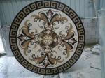 Emperador Flower Mosaic Tile Wall Art , Round Outdoor Mosaic Art Projects