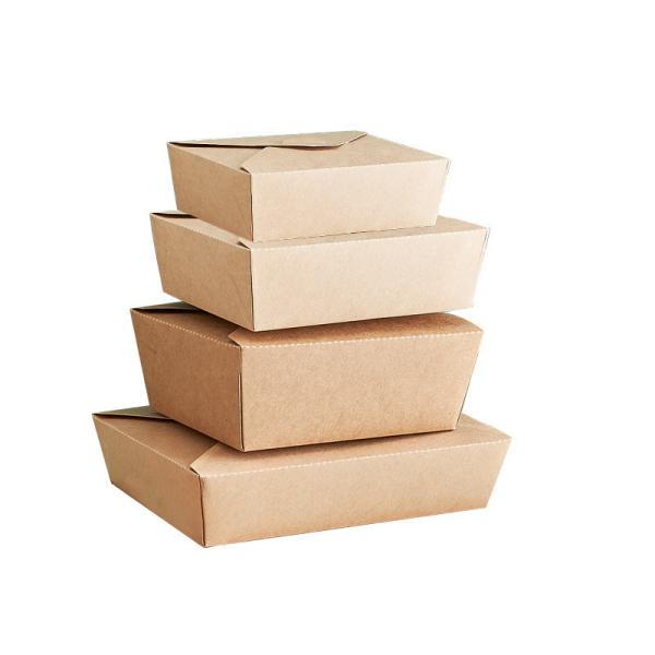 Buy cheap ISO Custom Eco Friendly Packaging Take Out Kraft Paper Lunch Boxes from wholesalers