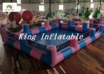 Custom 0.9mm PVC Pool Type Inflatable Swimming Pool With Blue And Pink , 12x8m