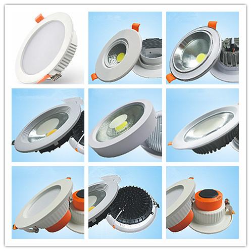 5w - 50w Indoor Bathroom Led Downlights Led Cob Ceiling Light Aluminum Lamp Body