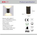 Waterproof up down black led outdoor wall lights & exterior wall light outside