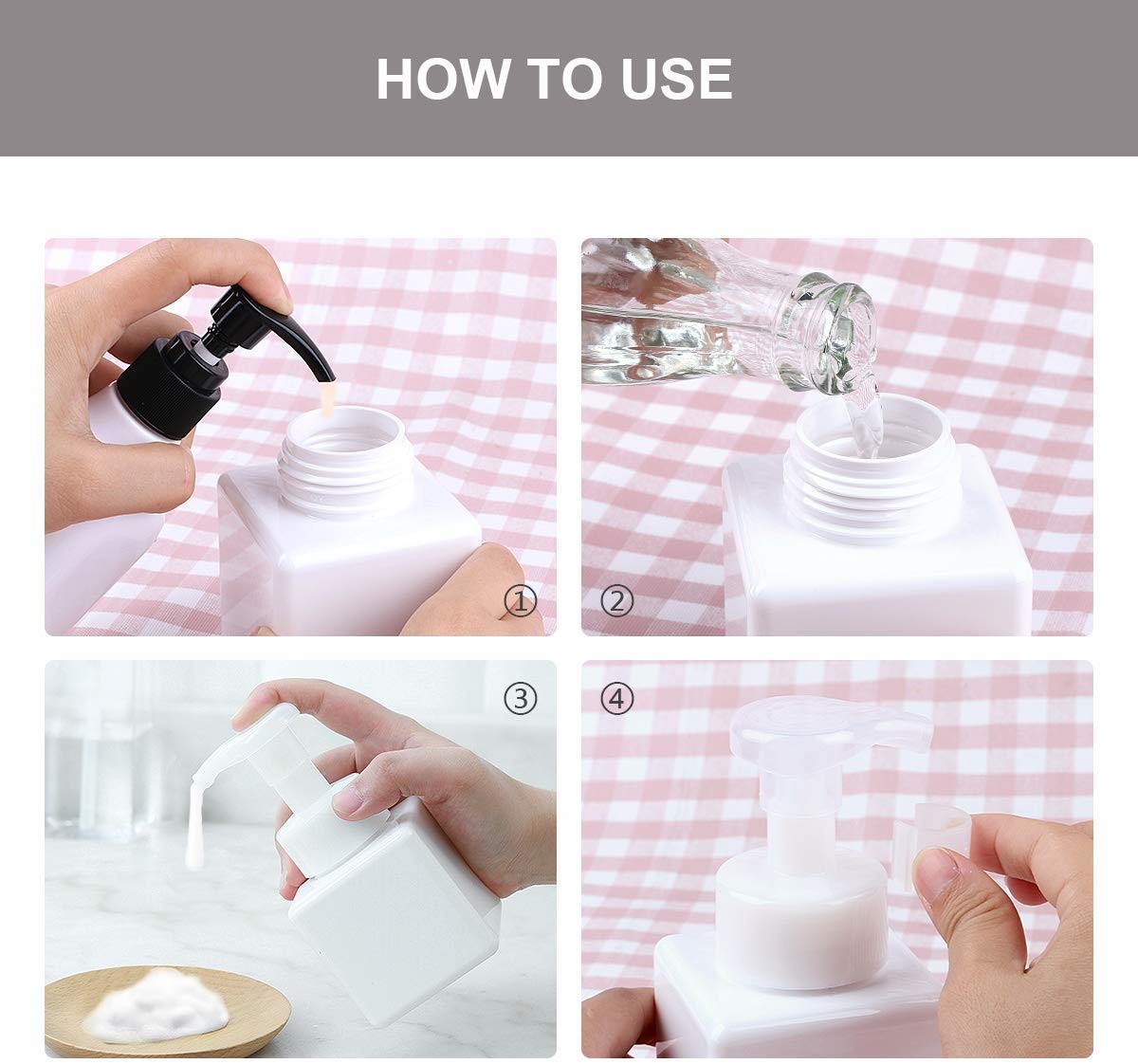 Lightweight Foam Pump Dispenser Bottle For Shampoo Shower Gel Variety Colors