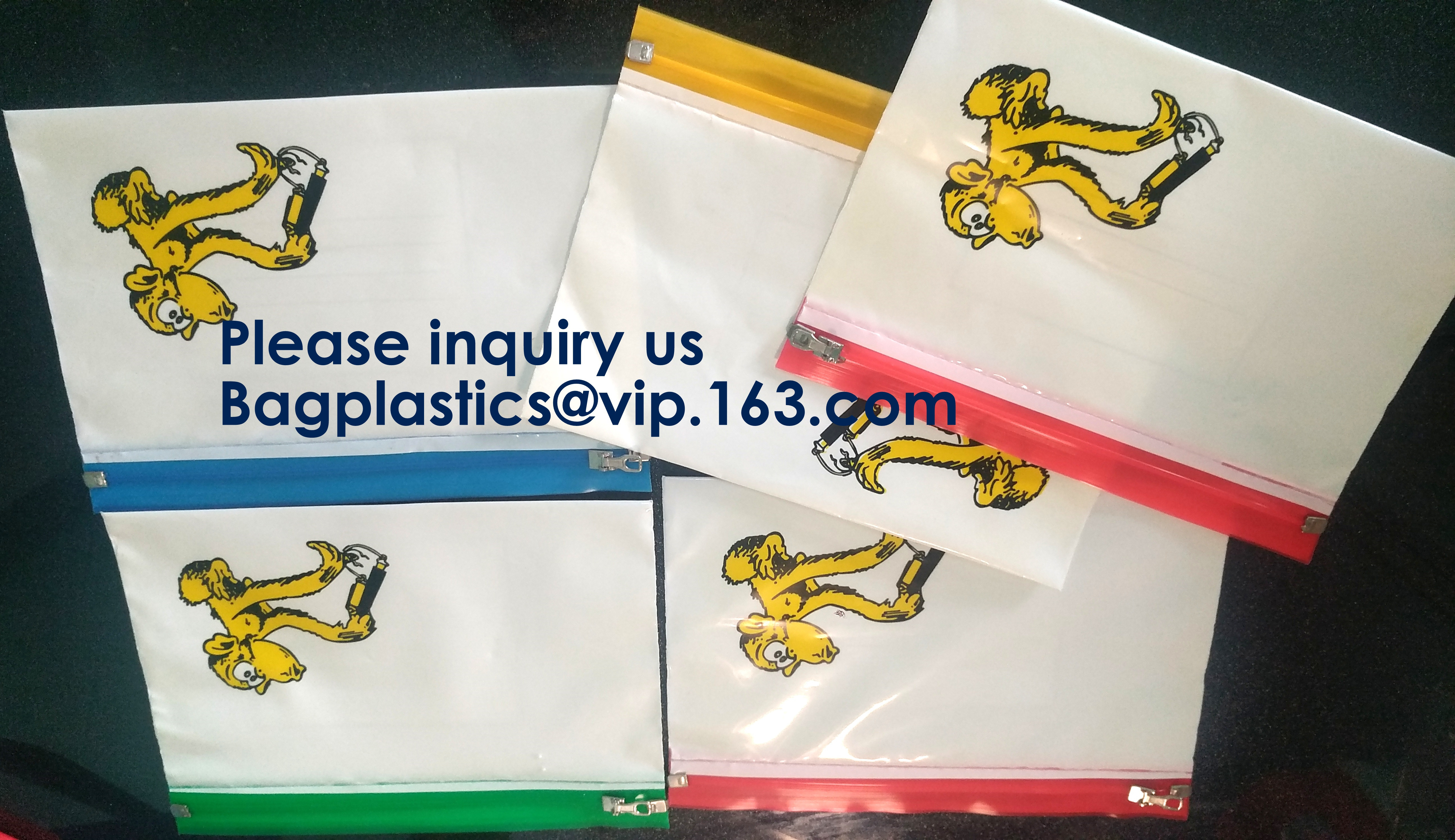 Waterproof Clear Plastic File Document File Bag For Bill Invoice Note File,Zip Plastic EVA Bags Blank Packaging Pouch