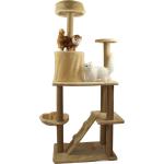 2 Level Wooden Cat Tree Outdoor For Heavy Cats Beige Home Coffee Shops Luxury