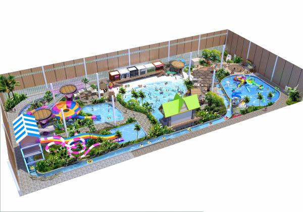 Wheelchair Accessible Fiberglass Aqua Park Design With Stainless Steel And