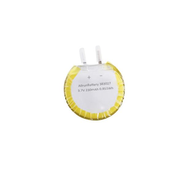 Buy cheap Custom Round LiPo Battery Cell 3.7V 230mAh 383027 With Unique Shapes from wholesalers
