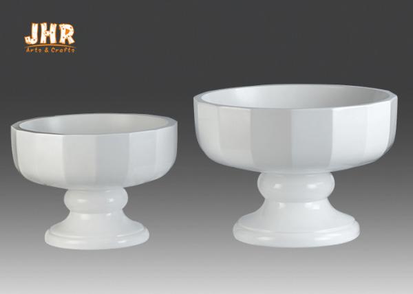 Buy cheap Footed Glossy White Fiberglass Flower Pots Floral Arrangement Display from wholesalers