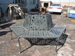 Black Wrought Iron Round Metal Tree Seat Cast Iron Patio Bench Painting