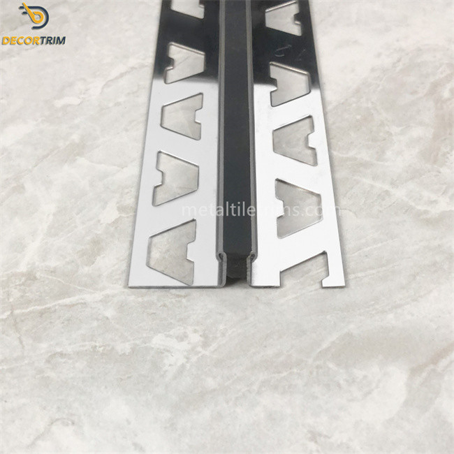 Stainless Steel Finish Tile Accessories Expansion Joint Profile Height 10mm