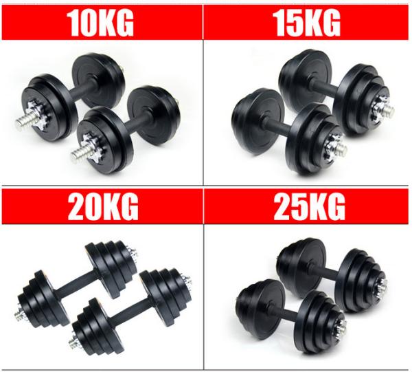 Buy cheap 10kg 15kg 20kg 25kg 30kg black Rubber coated round dumbbell for gym from wholesalers