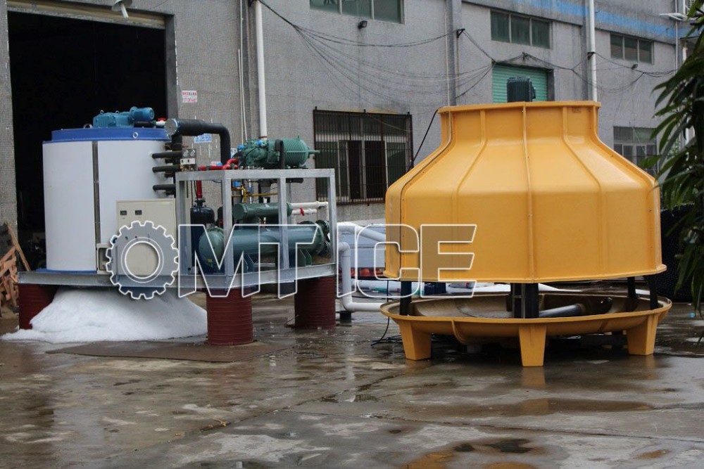 8ton Flake Ice Maker Machine For Fishes Storage with Compressor Bitzer