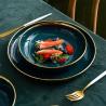 Buy cheap Gold Rim Green Colored Porcelain Dinnerware A Grade Porcelain Dish Set from wholesalers
