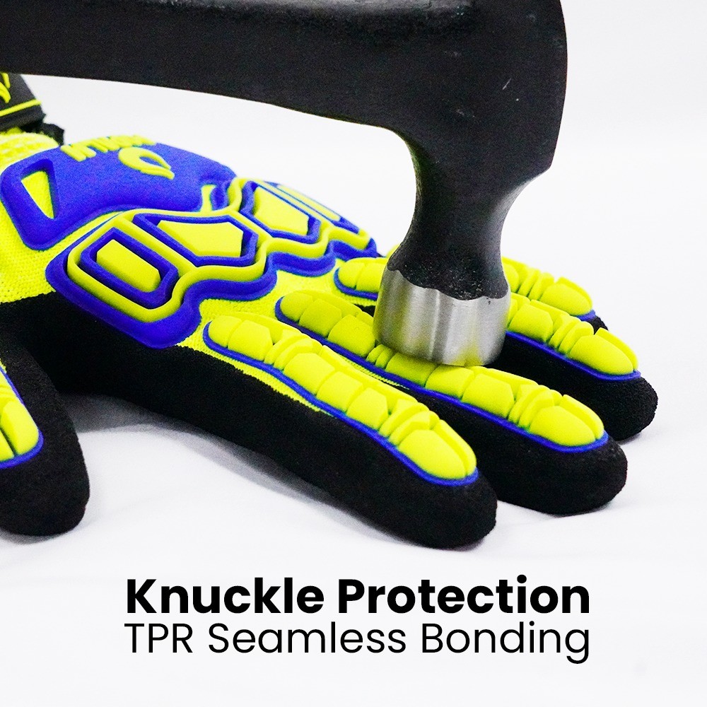 Comfortable Breathable Impact-Resistant Shock-Absorbing abrasion-resistant Safety Gloves With Cuff Labels