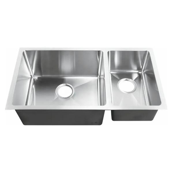 Buy cheap Factory Supply Double Bowl Handmade 32 Inches Satin Finish SUS304 Undermounted Sinks from wholesalers