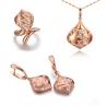 Buy cheap 18K Rose Gold Diamonds Drop Pendant Earrings Ring Jewelry Set (GDSET004) from wholesalers