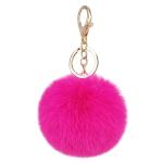 Electroplated Key Chain Ornaments , Pom Pom Fur Ball Keychain 0.02kg