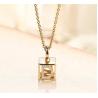 Buy cheap 0.03ct 18K Yellow Gold Diamond Necklace A-Z Initials 3D Cube from wholesalers