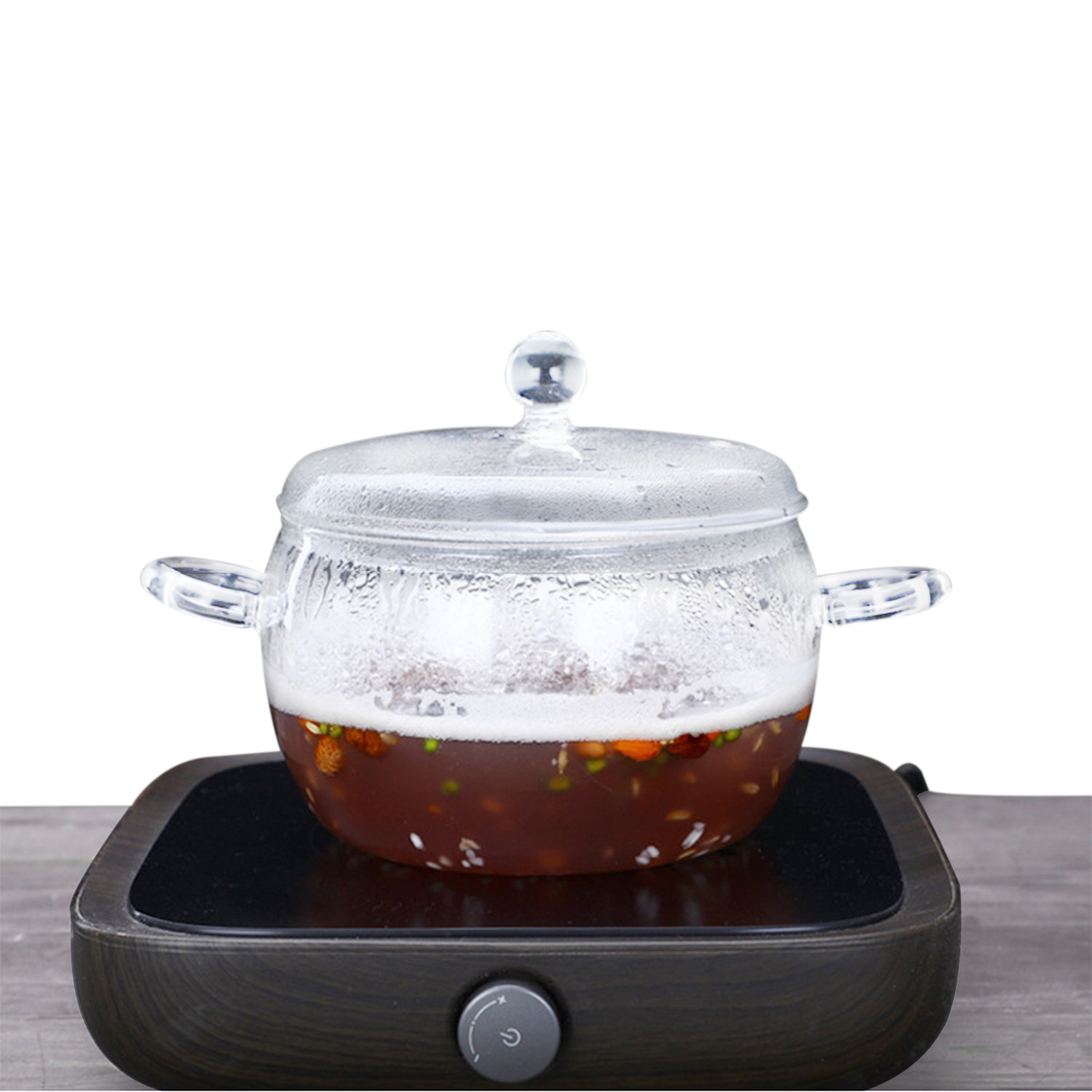 Soup Round Double Ears 1800ml Borosilicate Glass Pot