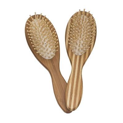 Buy cheap Scalp Massage Paddle Cushion Hair Brush With Curved Handle Wood Pin from wholesalers