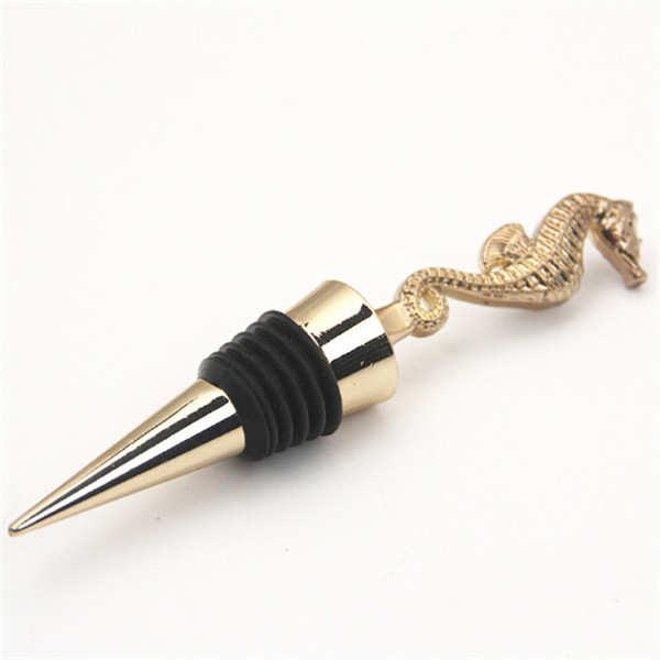 Buy cheap Great Promotion Gift Wine Accessories Brand Promotion Gift Gold Metal Hippocampus Wine Bottle Stopper Wedding Favor from wholesalers