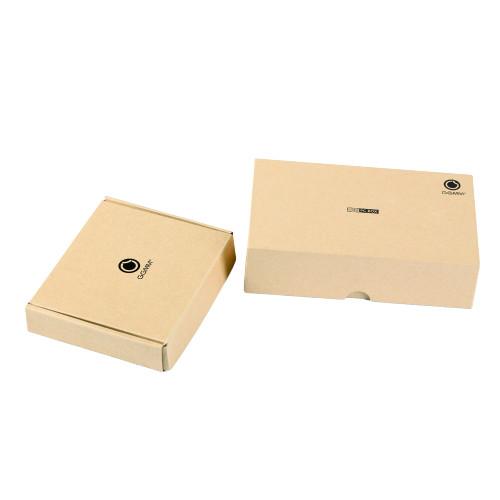 Wholesale custom small brown folded calfskin carton transparent PVC plastic