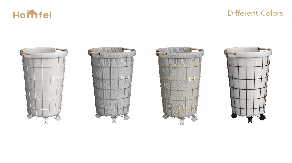 Customized Square Metal Laundry Basket , Rolling Metal Laundry Hamper
