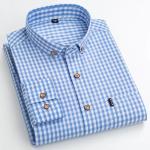 100% Cotton Plaid Shirt Long Sleeve Shirt Casual Formal Shirts Office Custom