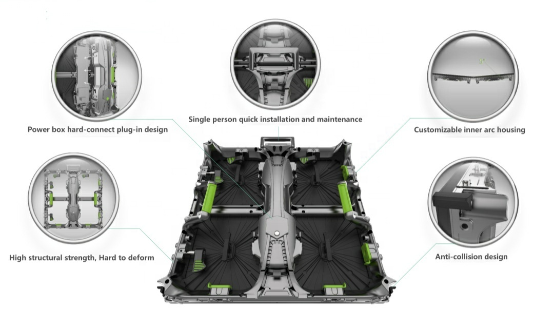 Waterproof IP45 Stage Background Led Screen P3.91mm Light Weight