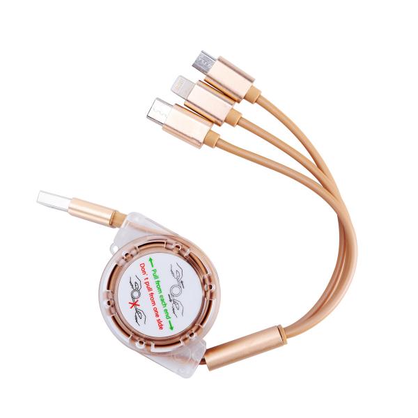 Buy cheap OEM 3 In 1 Braided Charging Cable Rectracable Cord Organizer For Smart Phone from wholesalers