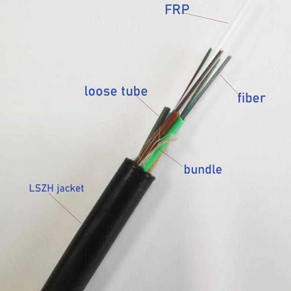 Buy cheap FRP Strength Member LSZH Sheath Fiber Optic Cable GYFTZY stranded loose tube outdoor fiber optic cable from wholesalers