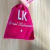 Buy cheap 10 X 15cm Hot Pink Plain Drawstring Bags , White Logo Velvet Gift Pouches from wholesalers