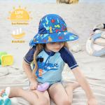 SGS Neck Flap Childrens Bucket Hats wide brim For Summer Beach
