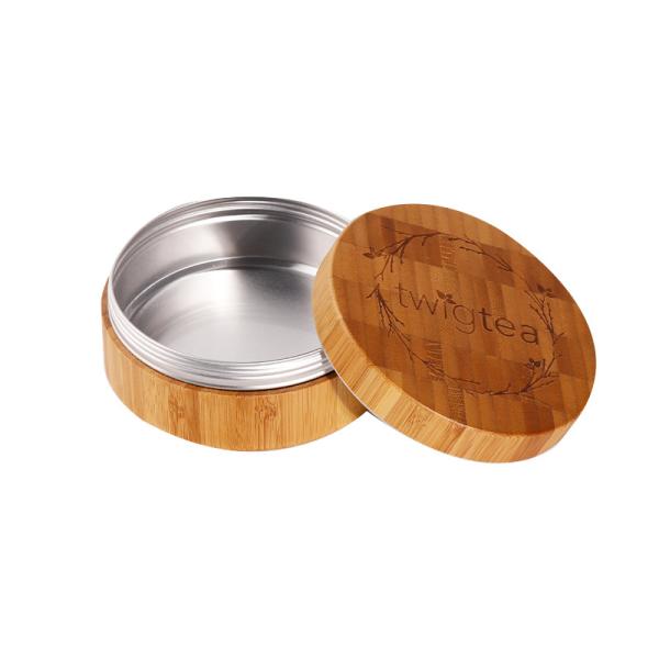 Buy cheap Aluminum Cosmetic Face Cream Container Jar With Bamboo Wood Lid 5ml 15ml 30ml 50ml 100ml from wholesalers