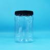 Buy cheap Clear Dried Fruit And Nuts Square PET Plastic Grip Jars With Black Flat Lids from wholesalers