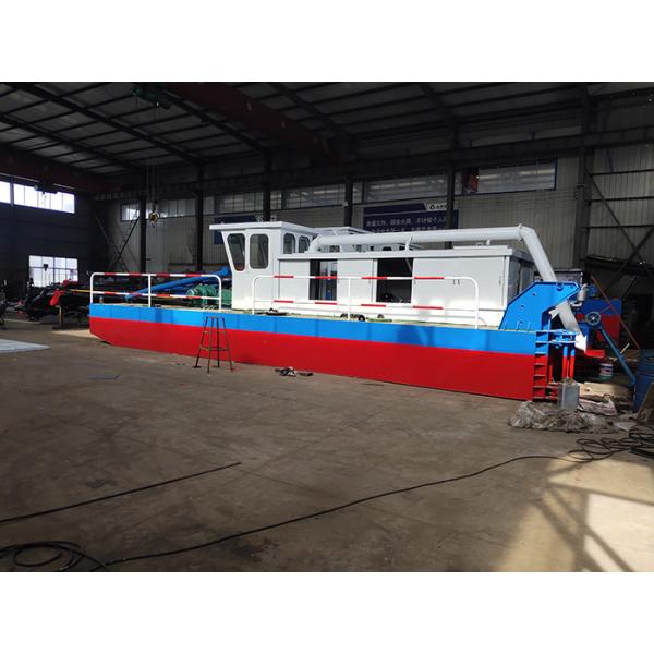 100 Cbm/H 8inch Hydraulic Mud Dredging Boat 16kw With A Blue Color For River Dredging