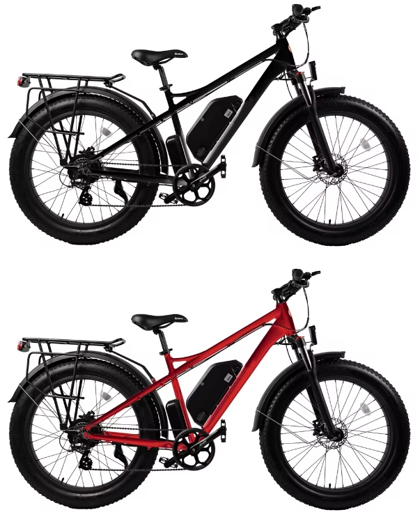 26 Inch Fat Tire Electric Mountain Bike Electric Hybrid Bike 60V 500W Long Range Motor Ebike Front Suspension Ebike