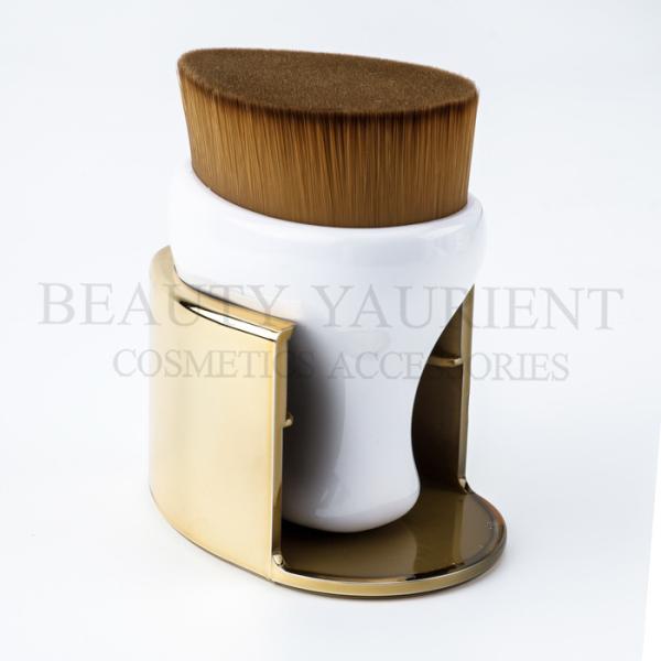 Buy cheap Patented Iron Foundation Brush , Straight Flat Short PBT Synthetic Foundation Brush from wholesalers