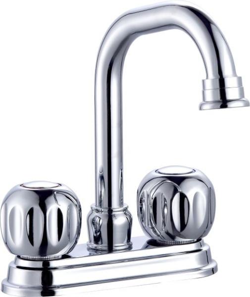 Buy cheap Brass Centerset High Arc Widespread Bathroom Faucet 2 Handle Chrome from wholesalers